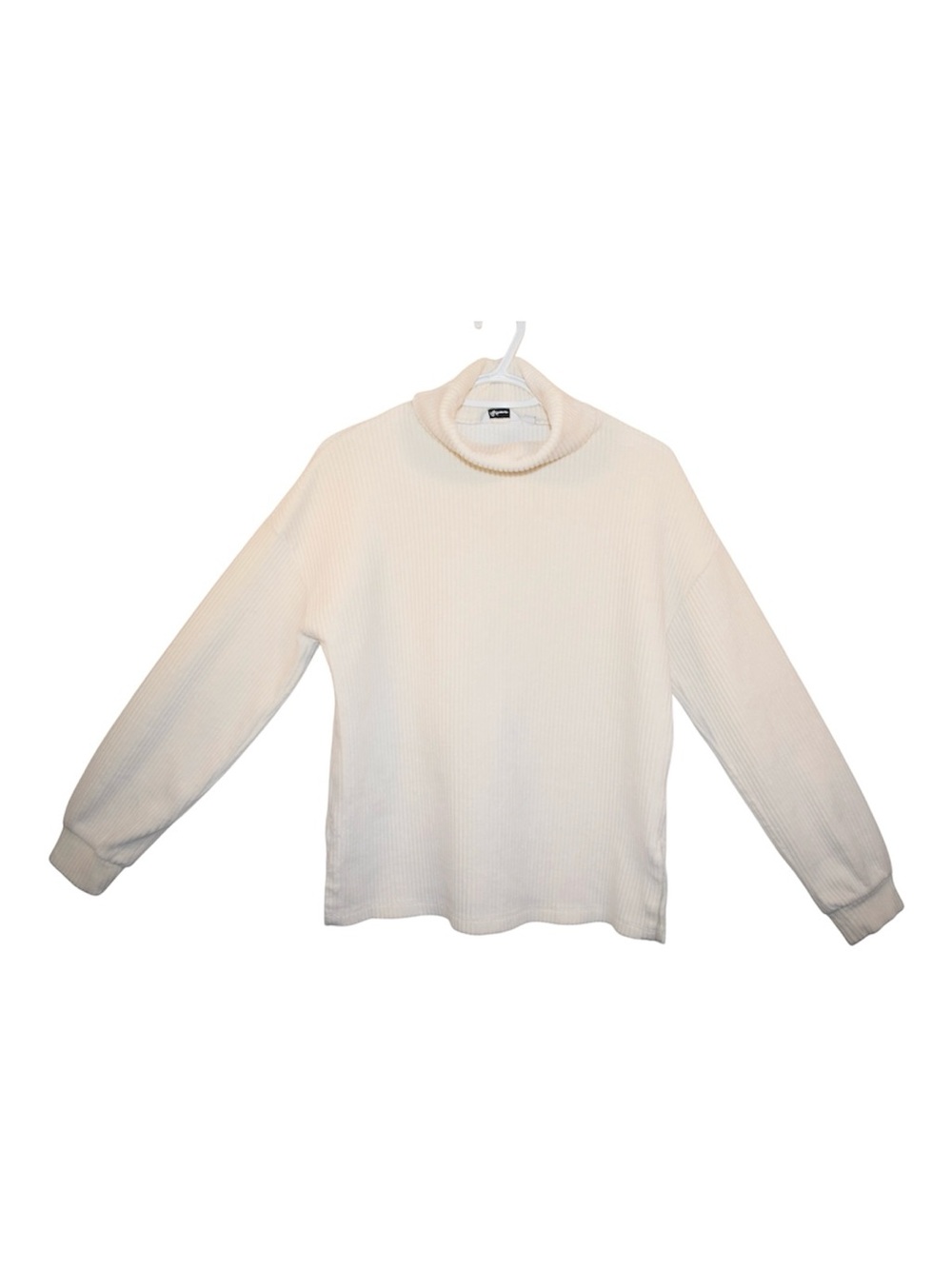 Reitmans Cream Ribbed Mock Neck Sweater